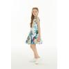 imageGirl Hawaiian Fit and Flare Dress in Flowering Koi BlueLost in Paradise Blue