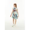 imageGirl Hawaiian Fit and Flare Dress in Flowering Koi BlueLost in Paradise Blue