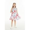 imageGirl Hawaiian Fit and Flare Dress in Flowering Koi BlueMisty Lotus White