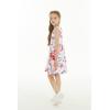 imageGirl Hawaiian Fit and Flare Dress in Flowering Koi BlueMisty Lotus White