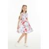 imageGirl Hawaiian Fit and Flare Dress in Flowering Koi BlueMisty Lotus White