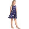 imageGirl Hawaiian Vintage Fit and Flare Dress in Classic Map White FlamingoClassic Map Navy Flamingo