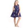 imageGirl Hawaiian Vintage Fit and Flare Dress in Classic Map White FlamingoClassic Map Navy Flamingo