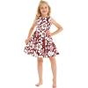 imageGirl Hawaiian Vintage Fit and Flare Dress in Flamingo in LoveClassic Vintage Hibiscus in Burgundy