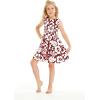 imageGirl Hawaiian Vintage Fit and Flare Dress in Flamingo in LoveClassic Vintage Hibiscus in Burgundy