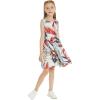imageGirl Hawaiian Fit and Flare Dress in Flowering Koi BlueGarden at Dawn Blue