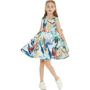 imageGirl Hawaiian Fit and Flare Dress in Flowering Koi BlueLost in Paradise Blue