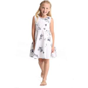 imageGirl Hawaiian Vintage Fit and Flare Dress in Classic Map White FlamingoClassic Map White Flamingo