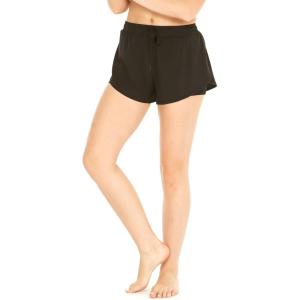 imageWomens Athletic Sportswear Tennis Shorts with Builtin Tights in Solid ColorsBlack