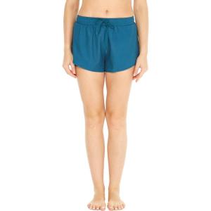 imageWomens Athletic Sportswear Tennis Shorts with Builtin Tights in Solid ColorsBlue Green