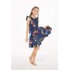 imageGirl Luau Wrap Ruffle Dress in Christmas Santa in Hawaii RedChristmas Santa in Hawaii Navy