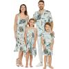 imageMatchable Family Hawaiian Luau Men Women Girl Boy Clothes in Wispy Cereus Light BlueDog Bandana
