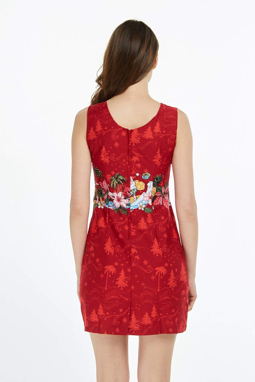 imageMatchable Couple Hawaiian Luau Men Shirt or Women Tank Dress in Santa in HawaiiWomen Red