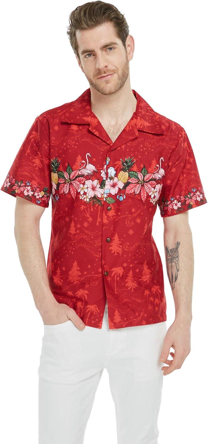 imageMatchable Couple Hawaiian Luau Men Shirt or Women Tank Dress in Santa in HawaiiWomen Red