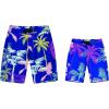 imageFather Son Matching Hawaiian Beach Board Shorts Swimwear Spandex in Crayon PalmsCrayon Palms in Navy