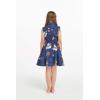 imageGirl Hawaiian Vintage Fit and Flare Dress in Christmas Santa in HawaiiShirt Dress in Christmas Navy