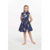 imageGirl Hawaiian Vintage Fit and Flare Dress in Christmas Santa in HawaiiShirt Dress in Christmas Navy