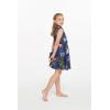 imageGirl Hawaiian Vintage Fit and Flare Dress in Christmas Santa in HawaiiShirt Dress in Christmas Navy