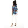imageHawaiian Print Cotton 2 Pockets Scrub Top in Dolphin Sunset BlueDolphin Sunset Blue