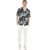 imageMatchable Couple Hawaiian Luau Shirt Smock Top Ruffle Wrap Skirt in Midnight BloomMen Midnight Bloom