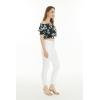 imageMatchable Couple Hawaiian Luau Shirt Smock Top Ruffle Wrap Skirt in Midnight BloomWomen Midnight Bloom Top