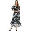 imageMatchable Couple Hawaiian Luau Shirt Smock Top Ruffle Wrap Skirt in Midnight BloomWomen Midnight Bloom Top