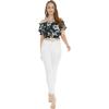 imageMatchable Couple Hawaiian Luau Shirt Smock Top Ruffle Wrap Skirt in Midnight BloomWomen Midnight Bloom Top