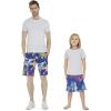 imageFather Son Matching Hawaiian Beach Board Shorts Swimwear Spandex in Crayon PalmsCrayon Palms in Navy