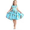 imageGirl Hawaiian Vintage Fit and Flare Dress in Christmas Santa in HawaiiChristmas Santa in Hawaii in Turquoise