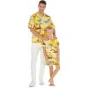 imageMatchable Hawaiian Luau Father Son Men Aloha Shirt or Boy Aloha Shirt in Sunset Dolphin YellowMen Yellow