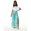 image:imageLady High Slit Wide Leg Pants in Pineapple GardenPineapple Garden Turquoise