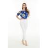image:imageMatchable Couple Hawaiian Luau Shirt Smock Top Ruffle Wrap Skirt in Hibiscus BlueWomen Hibiscus Blue Top