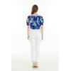 image:imageMatchable Couple Hawaiian Luau Shirt Smock Top Ruffle Wrap Skirt in Hibiscus BlueWomen Hibiscus Blue Top