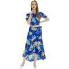 image:imageMatchable Couple Hawaiian Luau Shirt Smock Top Ruffle Wrap Skirt in Hibiscus BlueWomen Hibiscus Blue Top