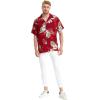 image:imageMatchable Couple Hawaiian Luau Shirt Smock Top Wide Legged Pants in Pineapple Garden BurgundyMen Pineapple Garden Burgundy