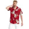 image:imageMatchable Couple Hawaiian Luau Shirt Smock Top Wide Legged Pants in Pineapple Garden BurgundyMen Pineapple Garden Burgundy