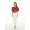 image:imageMatchable Couple Hawaiian Luau Shirt Smock Top Wide Legged Pants in Pineapple Garden BurgundyWomen Pineapple Garden Burgundy Top