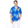image:imageMatchable Hawaiian Luau Father Daughter Men Shirt Girl Round Neck Dress in Hibiscus BlueMen Hibiscus Blue