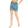 image:imageWomens Athletic Sportswear Bike Shorts with Pockets in Floral PatternsCrayon Palms Green