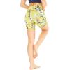 image:imageWomens Athletic Sportswear Bike Shorts with Pockets in Floral PatternsGarden Poppy Yellow