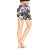 image:imageWomens Athletic Sportswear Bike Shorts with Pockets in Floral PatternsLotus and Orchid Black