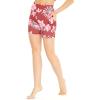 image:imageWomens Athletic Sportswear Bike Shorts with Pockets in Floral PatternsLotus and Orchid Red