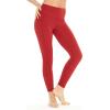 image:imageWomens Athletic Sportswear Leggings Pants in Solid ColorsRed