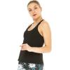 image:imageWomens Athletic Sportswear Padded Tank Top with Cross Back in Solid ColorsBlack
