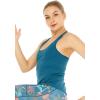 image:imageWomens Athletic Sportswear Padded Tank Top with Cross Back in Solid ColorsBlue Green