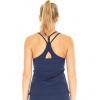 image:imageWomens Athletic Sportswear Padded Tank Top with Cross Back in Solid ColorsNavy