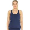 image:imageWomens Athletic Sportswear Padded Tank Top with Cross Back in Solid ColorsNavy
