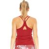 image:imageWomens Athletic Sportswear Padded Tank Top with Cross Back in Solid ColorsRed
