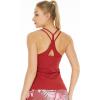 image:imageWomens Athletic Sportswear Padded Tank Top with Cross Back in Solid ColorsRed
