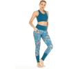 image:imageWomens Athletic Sportswear Solid Bra Top and Patterned Legging SetCrayon Palms Green